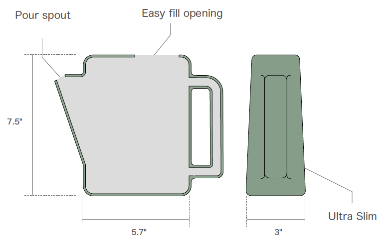 Ultra Slim Watering Can: Dark Grey