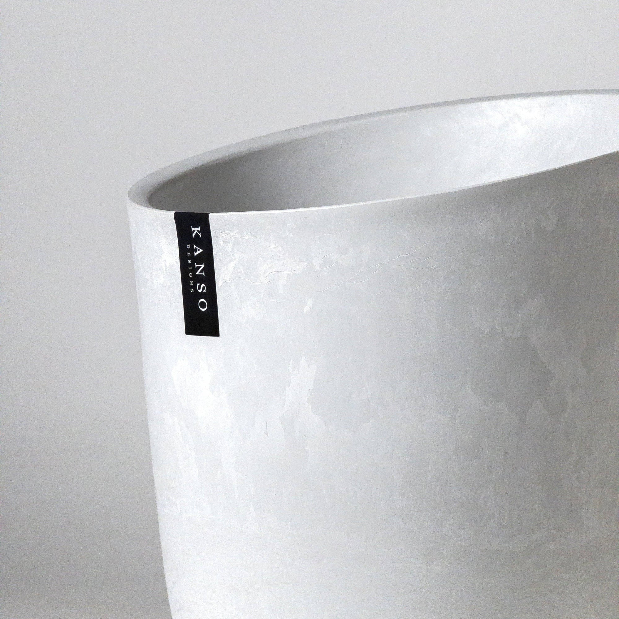 11" Funnel Tall Planter: White Stone