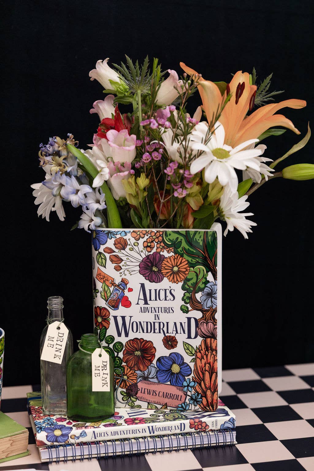 Large Ceramic Book Vase: 'Alice in Wonderland'
