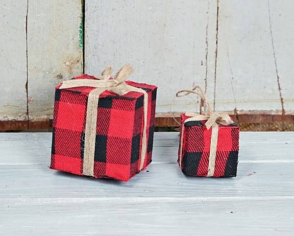 Buffalo Plaid Gift Box Ornament