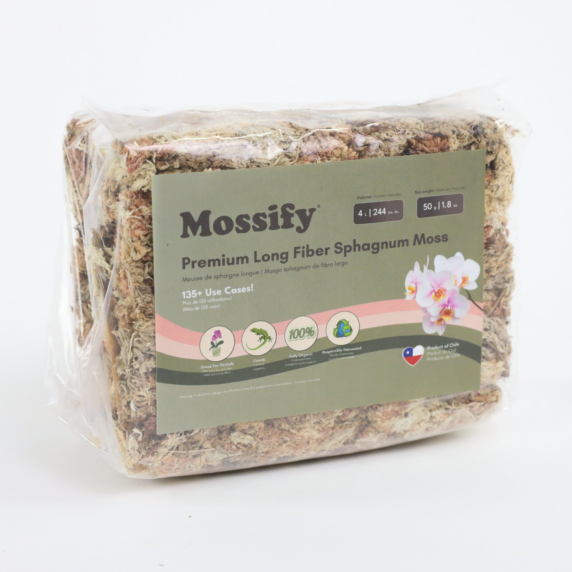 Long Fiber Sphagnum Moss – For Orchids & Kokedamas: 50g