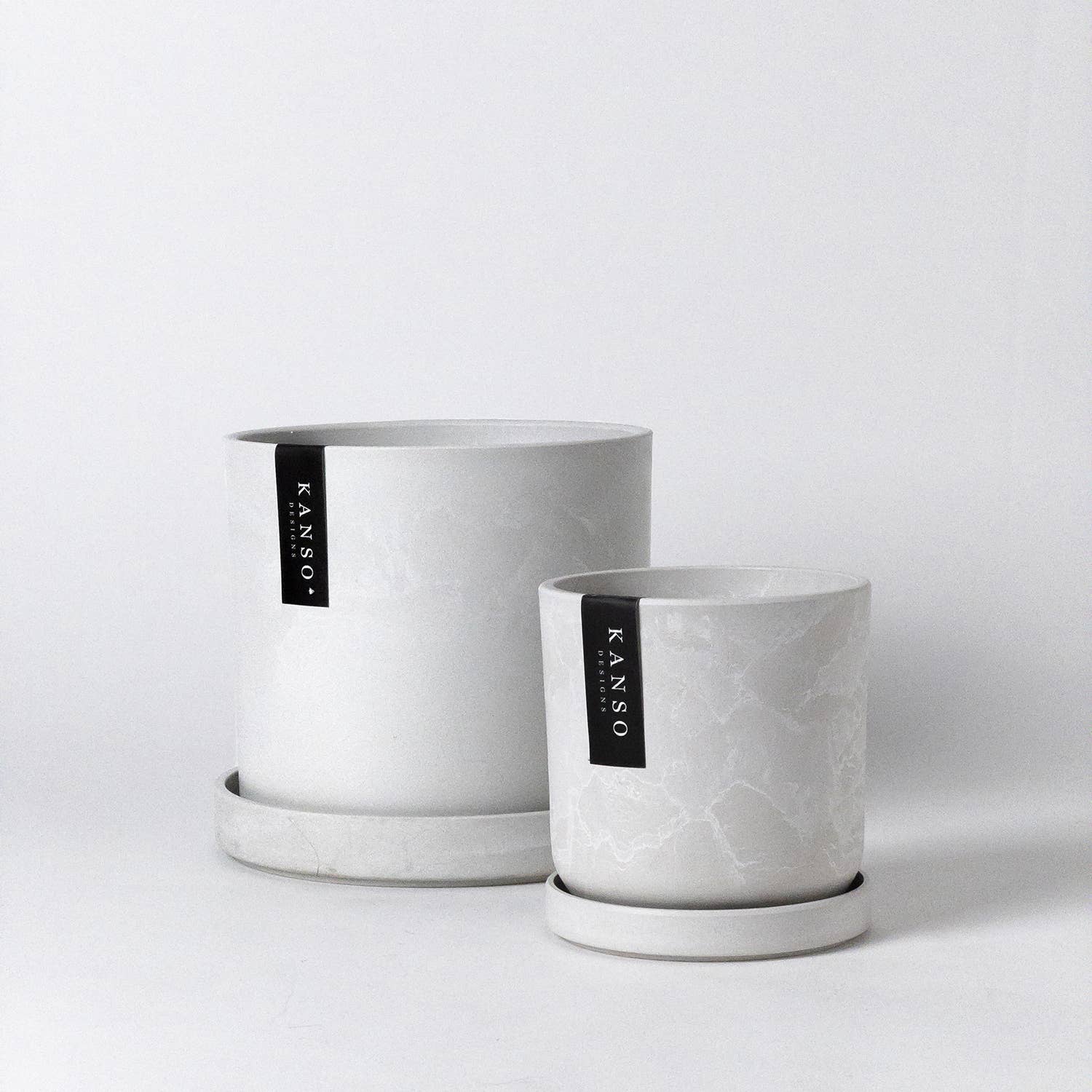 7" Signature Planter & Saucer | White Stone