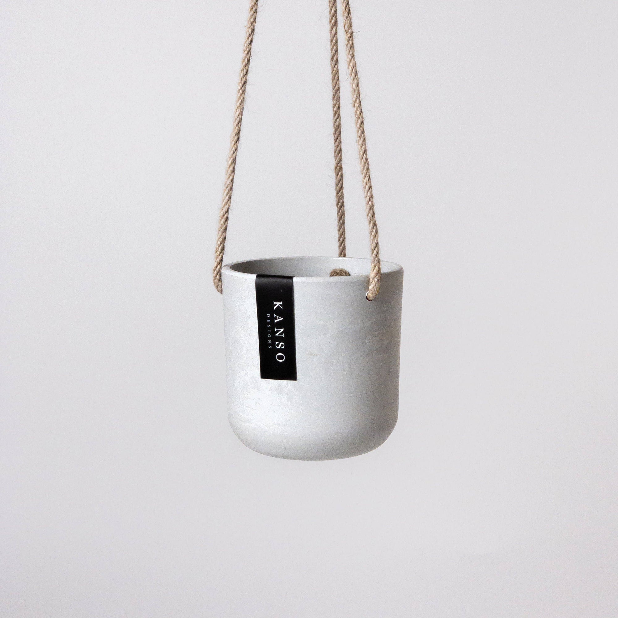 4" Stone Hanging Planter: White Stone