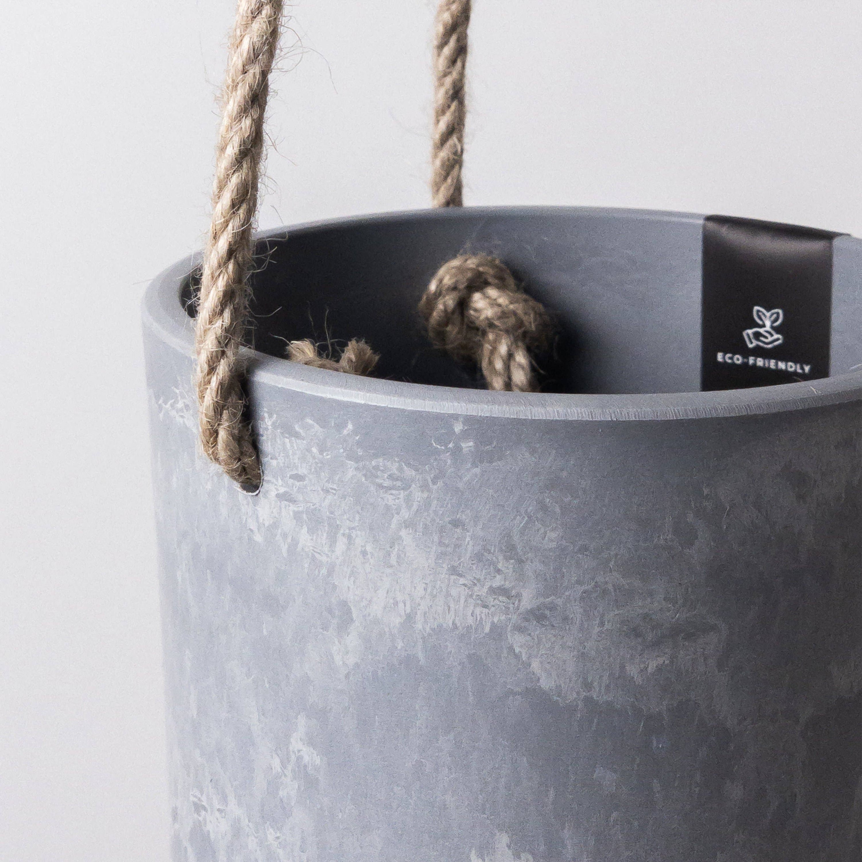 4" Stone Hanging Planter: White Stone
