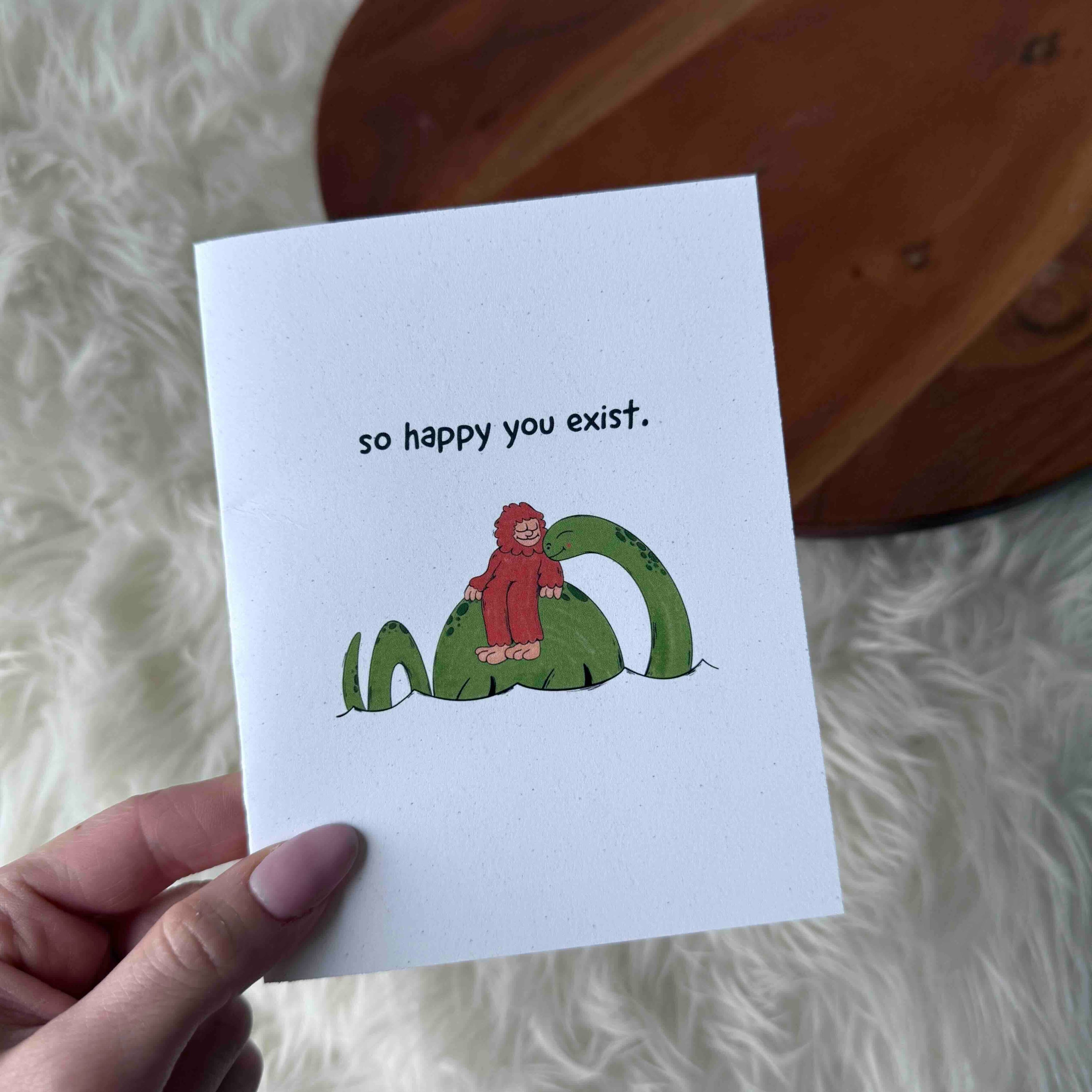 "So happy you exist" Romantic Greeting Card
