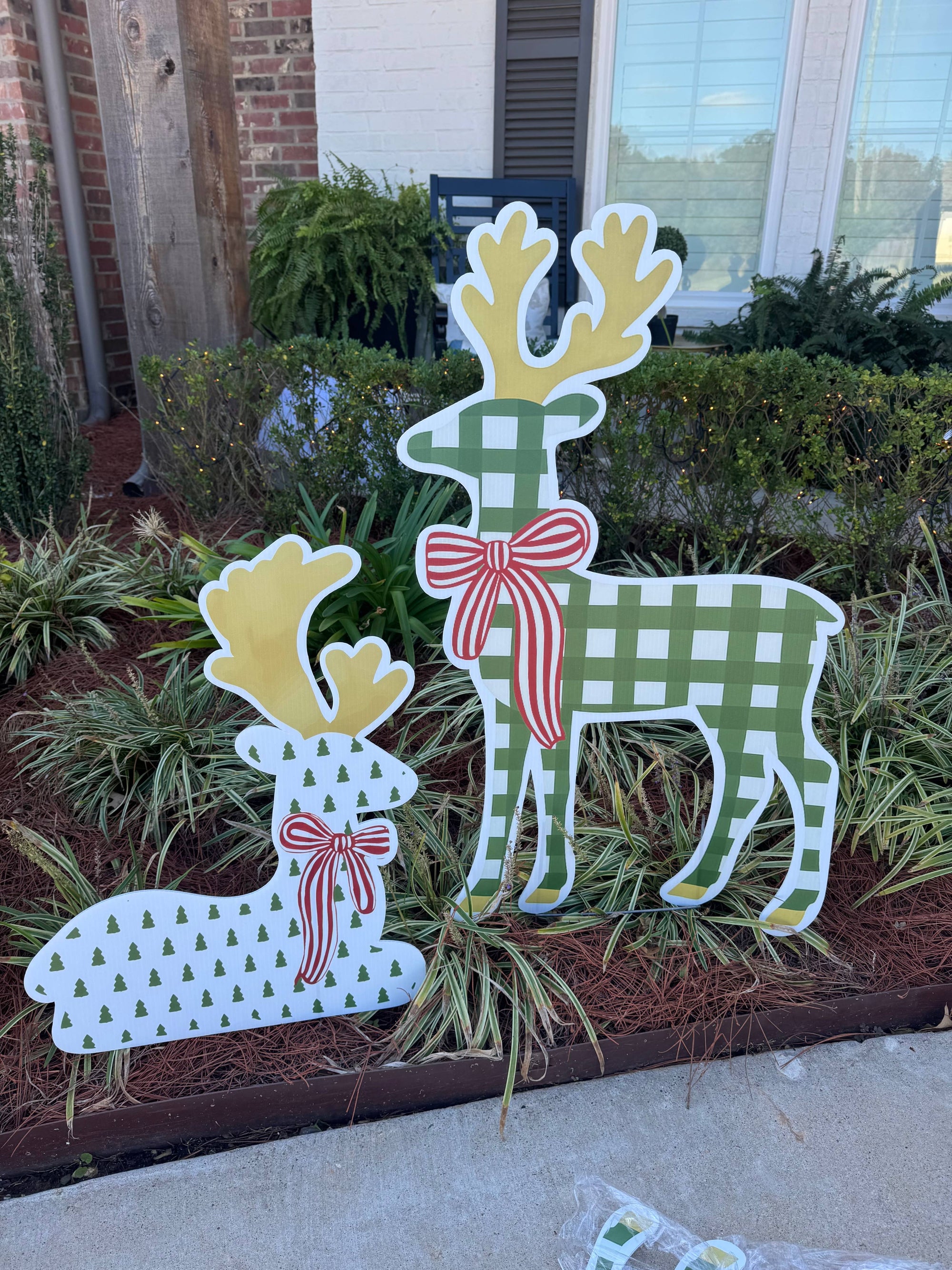 Large Merry Meadow Plaid Reindeer