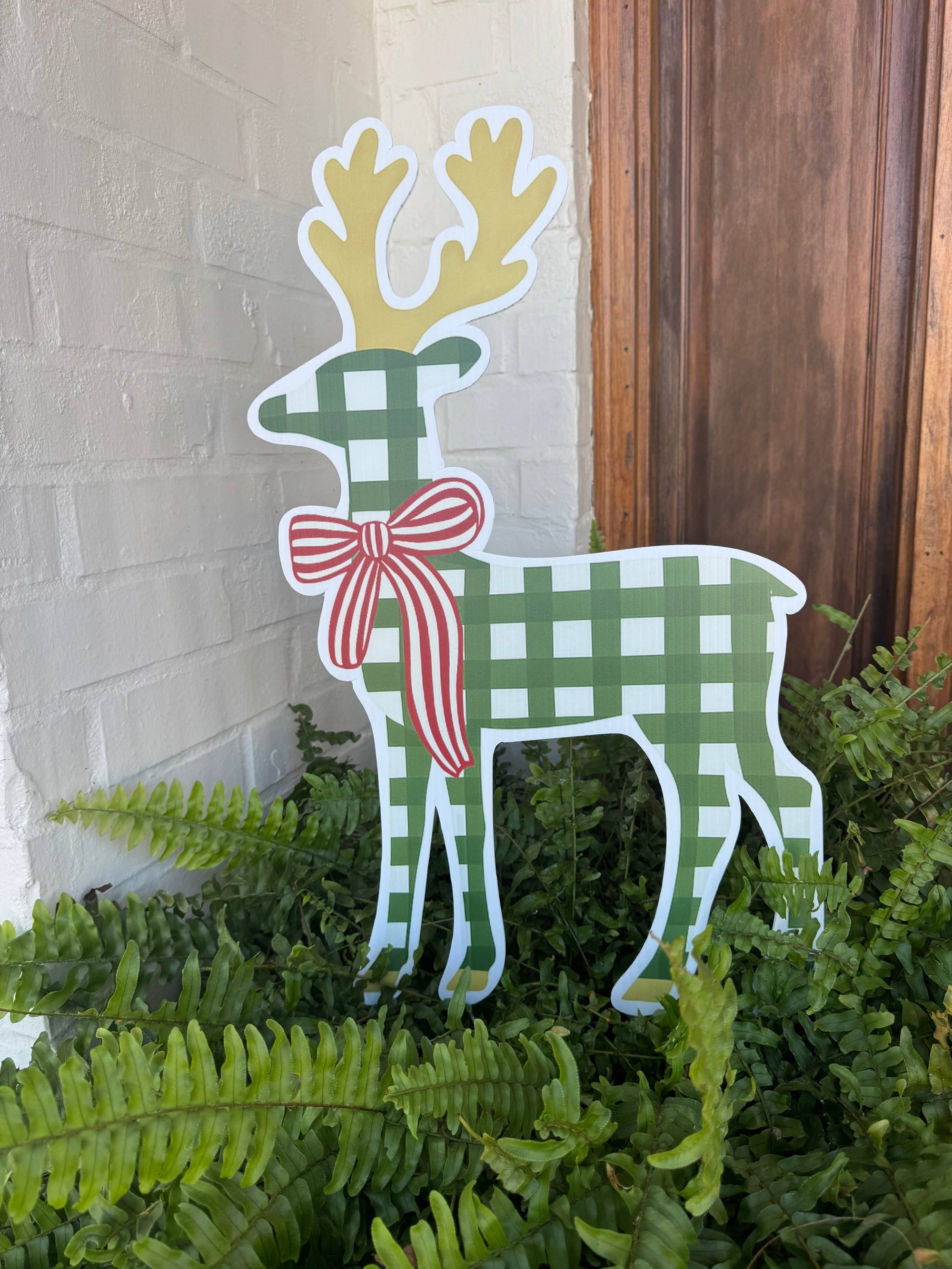 Large Merry Meadow Plaid Reindeer