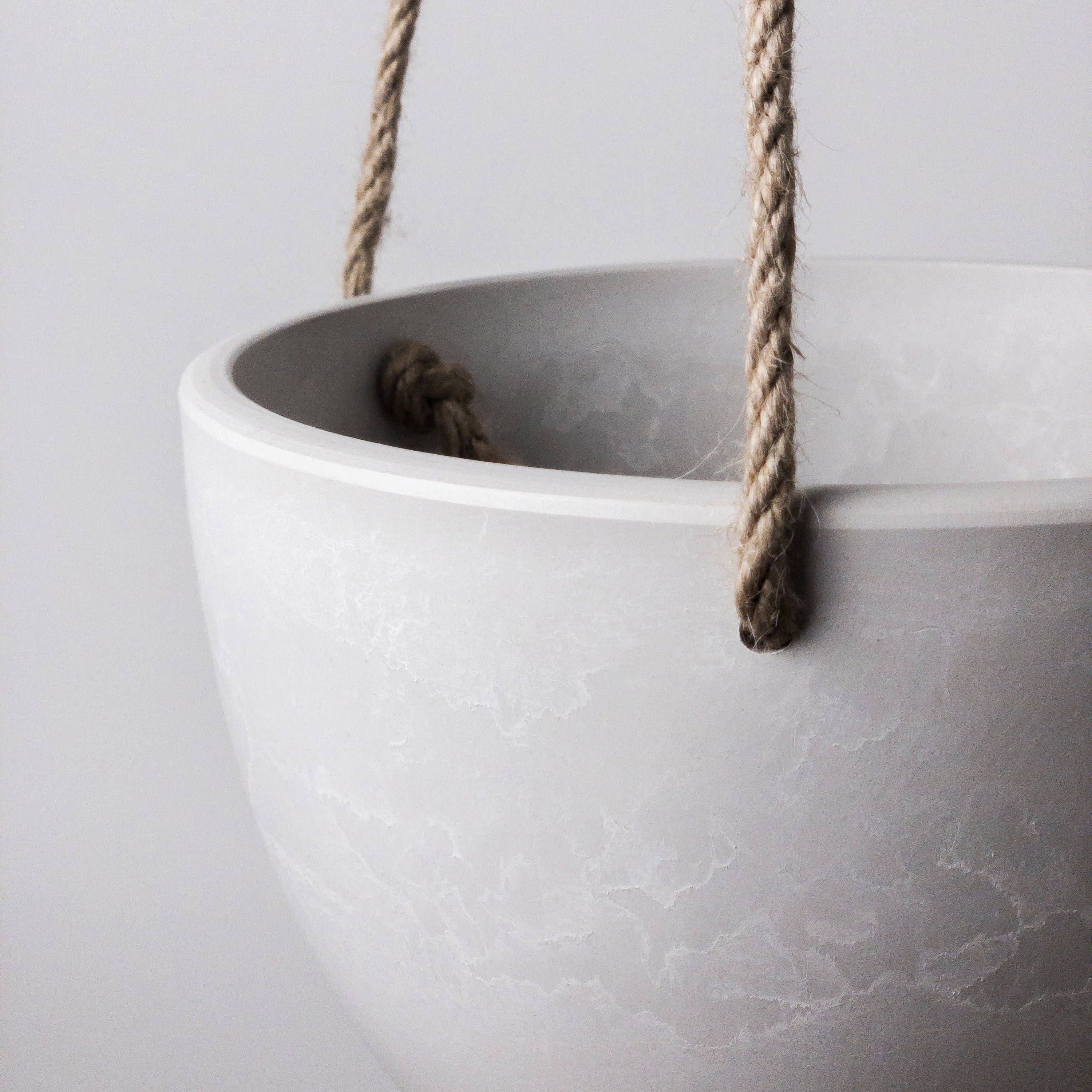 8" Signature Hanging Planter | White Stone
