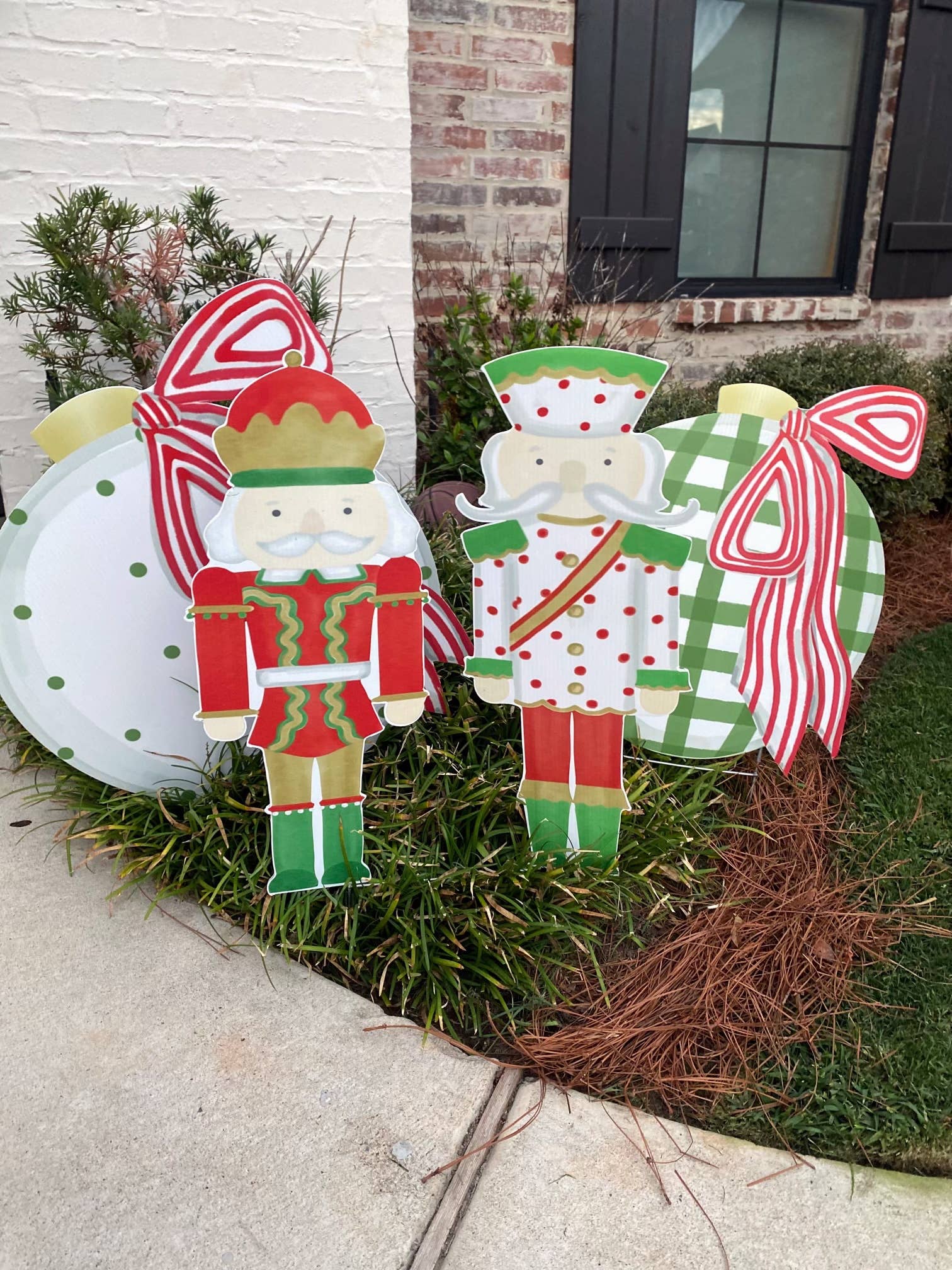 Green and White Ornament: Small
