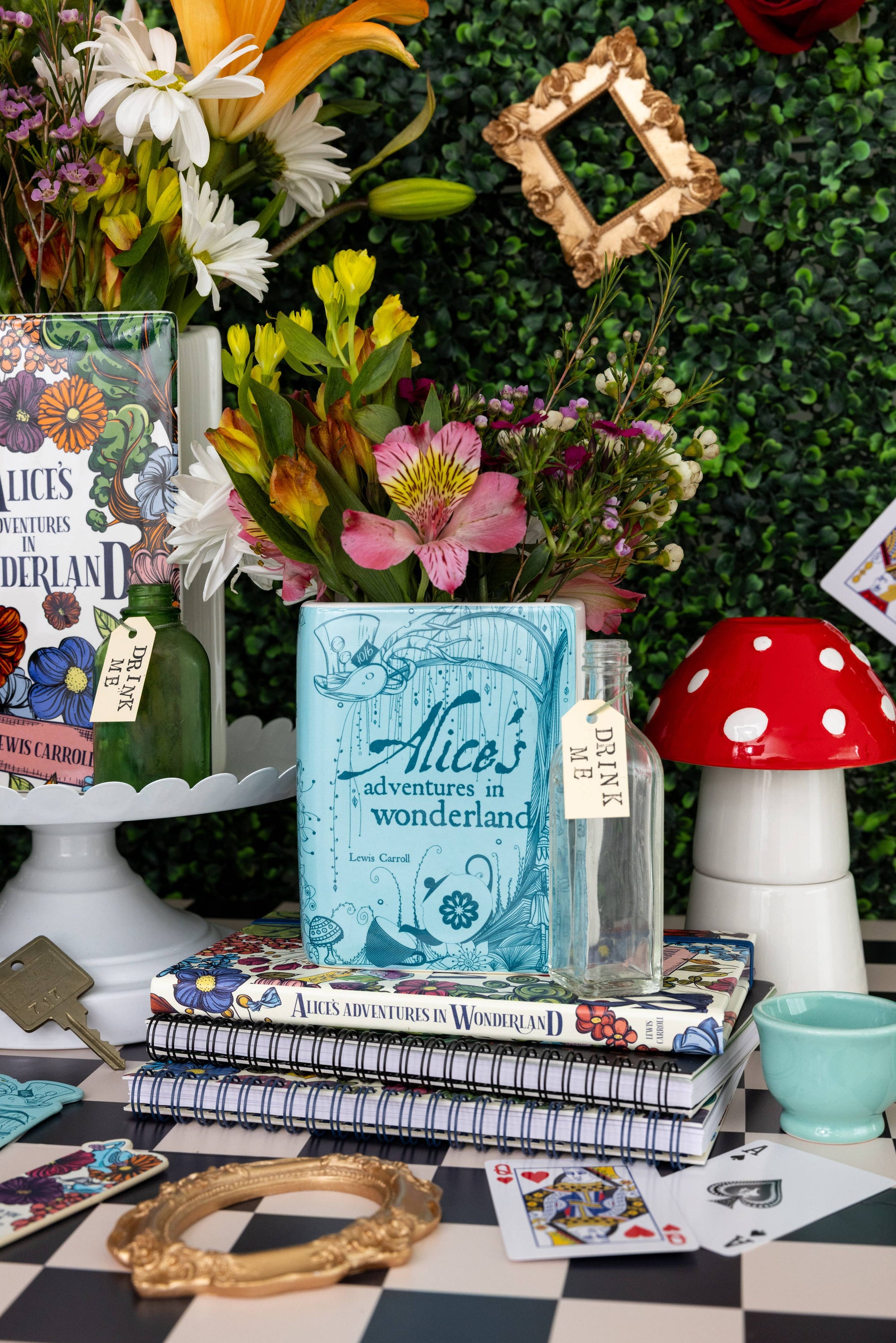 Small Ceramic Decorative Book Vase: 'Alice in Wonderland'