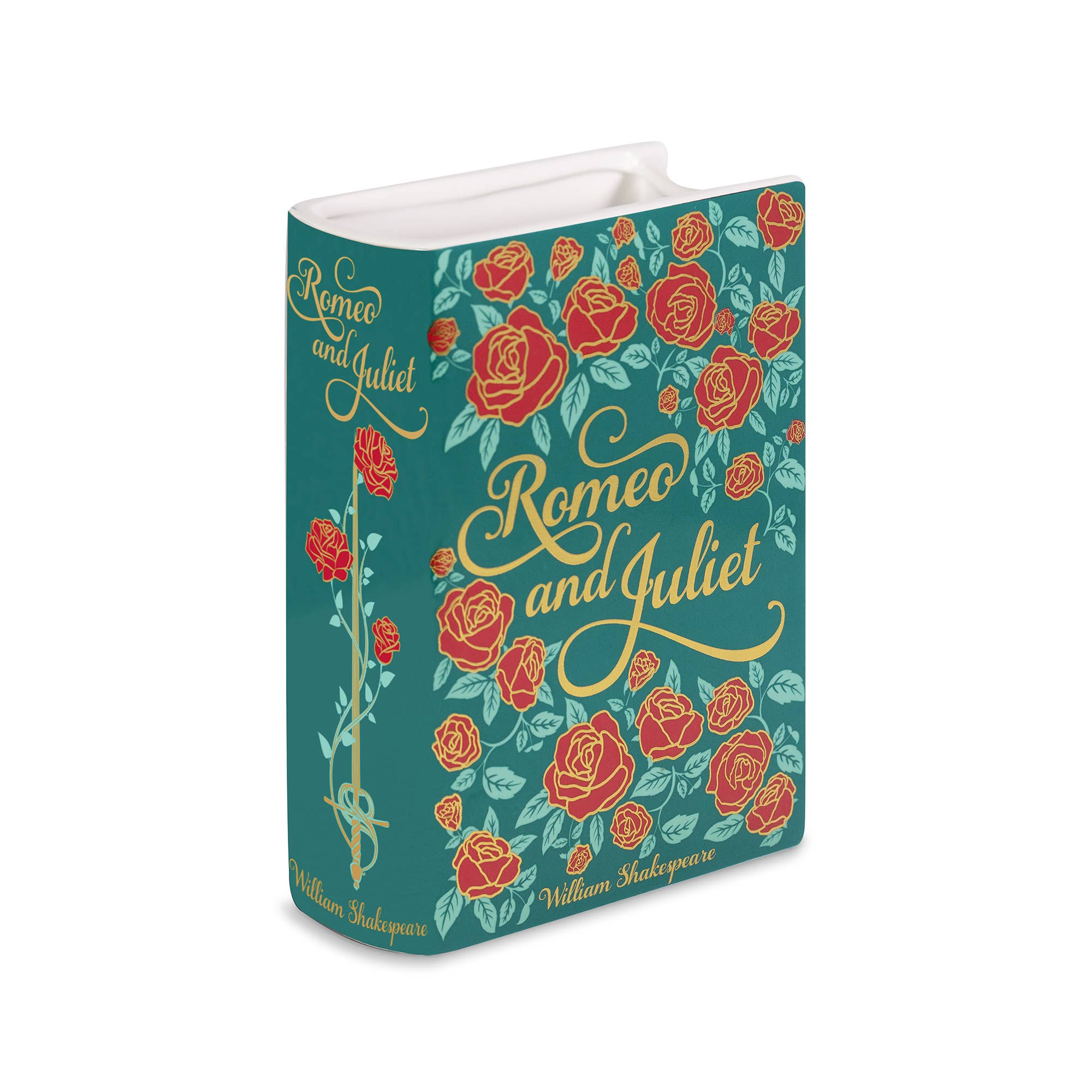 Large Ceramic Decorative Book Vase: 'Romeo and Juliet'