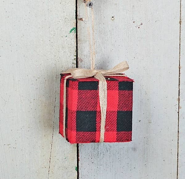 Buffalo Plaid Gift Box Ornament