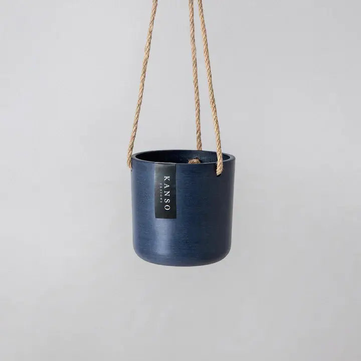4" Stone Hanging Planter: Deep Blue