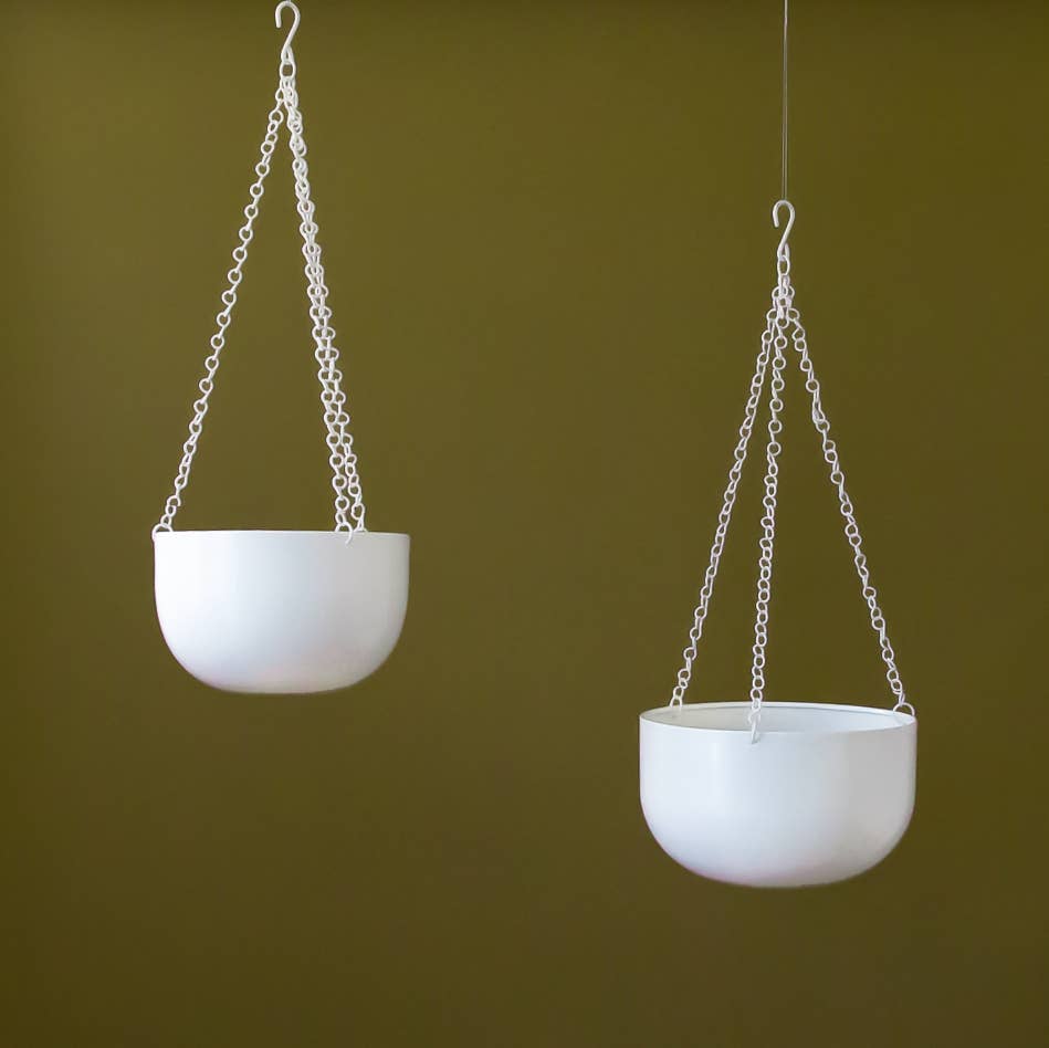 Cleo Hanging Planter | White | Set of 2