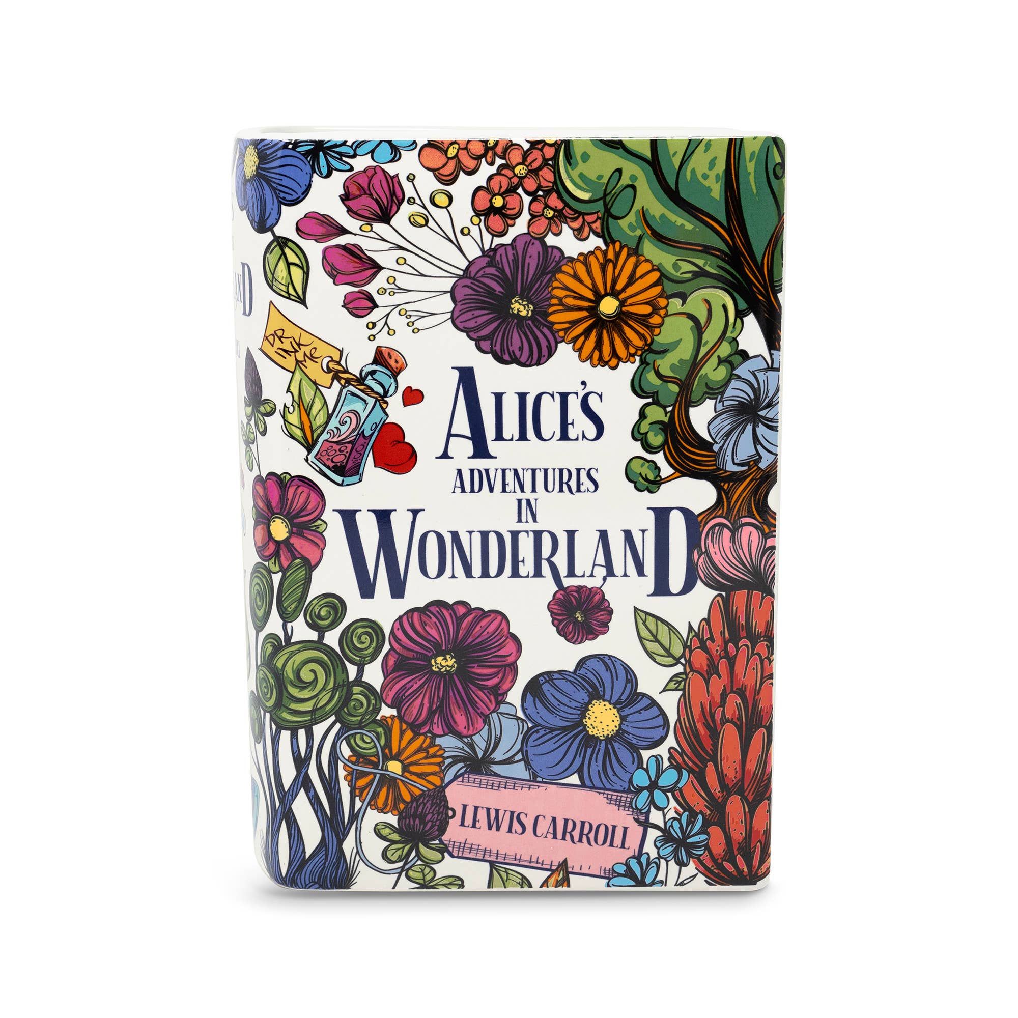 Large Ceramic Book Vase: 'Alice in Wonderland'