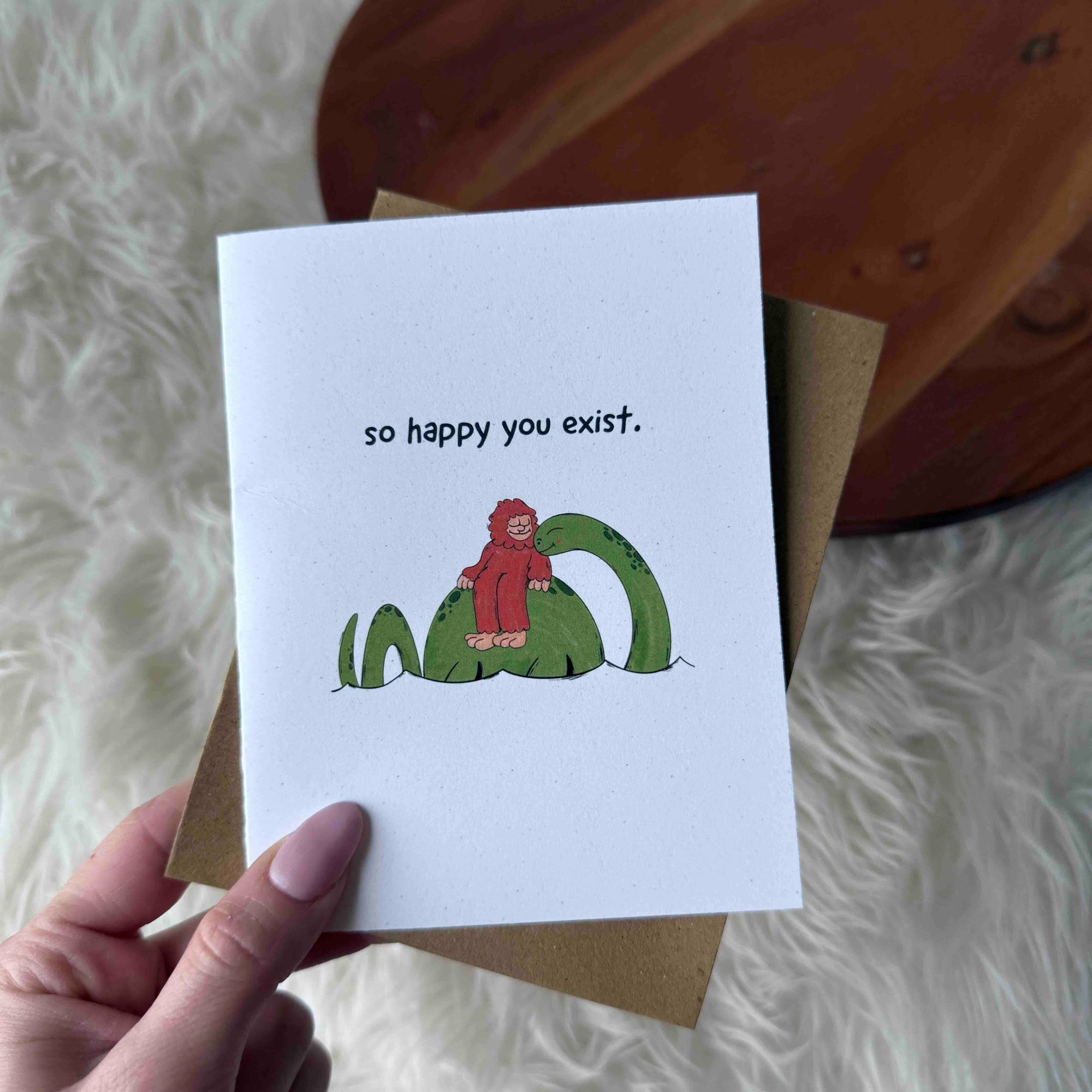 "So happy you exist" Romantic Greeting Card